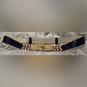 Vintage Judith Leiber Purple Snakeskin Belt